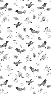 Kitchen roller blind Drawed birds and leaves