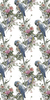 Daylight roller blind Parrots on flowers