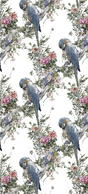 Daylight roller blind Parrots on flowers