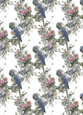 Daylight roller blind Parrots on flowers