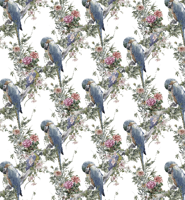 Daylight roller blind Parrots on flowers