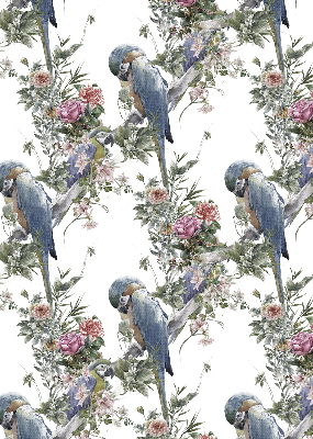 Daylight roller blind Parrots on flowers