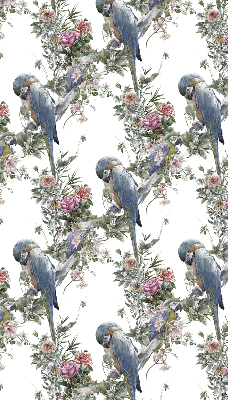 Daylight roller blind Parrots on flowers