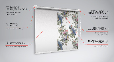 Daylight roller blind Parrots on flowers