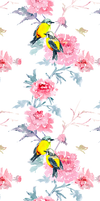 Roller blind Birds on flowers