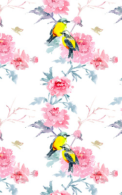 Roller blind Birds on flowers