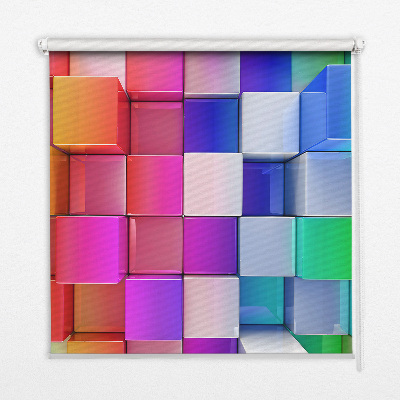 Roller blind Colorful 3D cubes