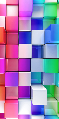 Roller blind Colorful 3D cubes