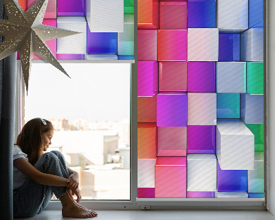 Roller blind Colorful 3D cubes