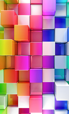 Roller blind Colorful 3D cubes