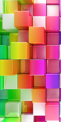 Roller blind Colorful 3D cubes