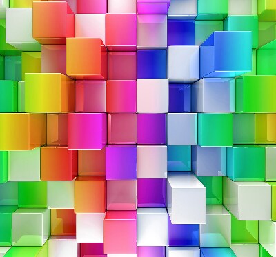 Roller blind Colorful 3D cubes