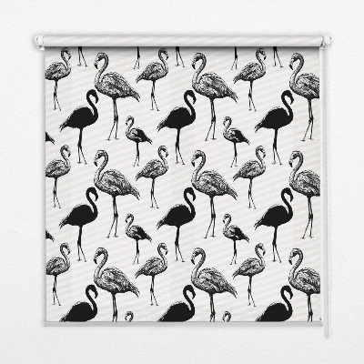 Daylight roller blind Black flamingos