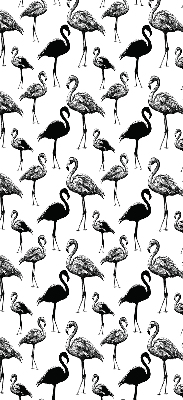 Daylight roller blind Black flamingos