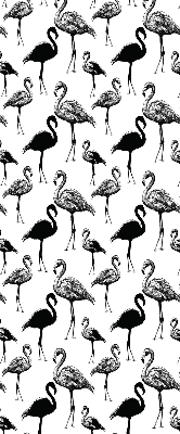 Daylight roller blind Black flamingos