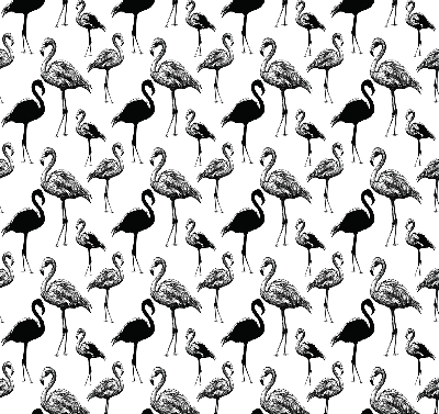 Daylight roller blind Black flamingos