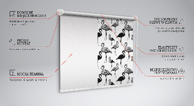 Daylight roller blind Black flamingos