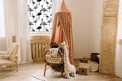 Daylight roller blind Black flamingos