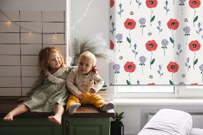 Daylight roller blind Poppy flowers