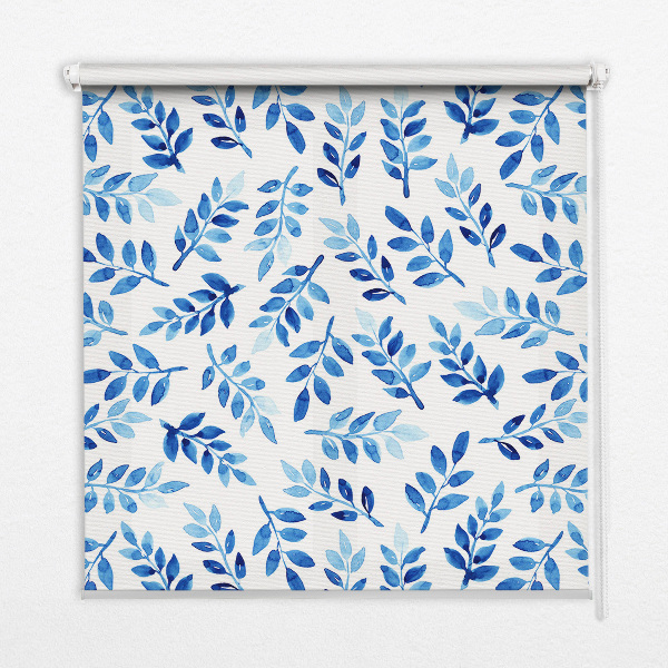 Daylight roller blind Blue leaves