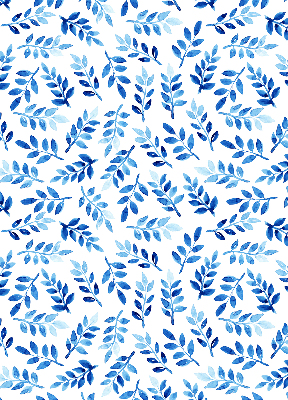 Daylight roller blind Blue leaves