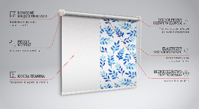 Daylight roller blind Blue leaves