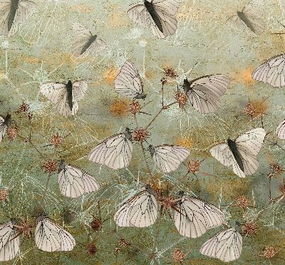 Roller blind for window Butterflies in the meadow