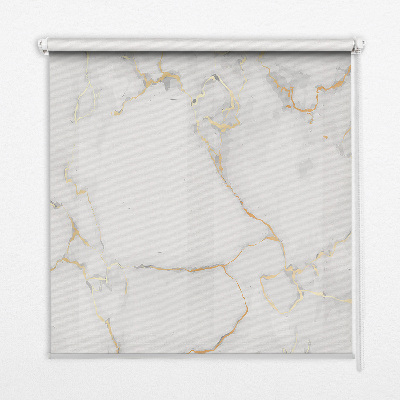 Roller blind for window White marble