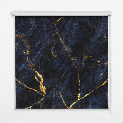 Roller blind for window Navy blue marble