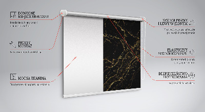 Roller blind for window Black marble