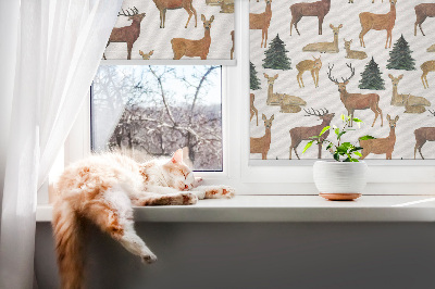 Kitchen roller blind Deer and deer