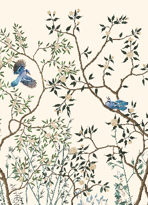 Roller blind Birds on a tree