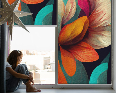 Roller blind Flowers in abstraction