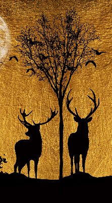 Roller blind Deer at night