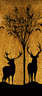 Roller blind Deer at night