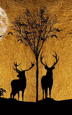 Roller blind Deer at night