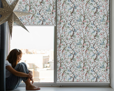 Window blind Flower creepers on a bright background