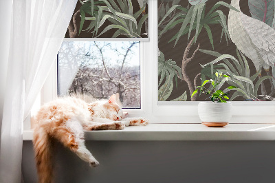 Window blind Birds in the leaves