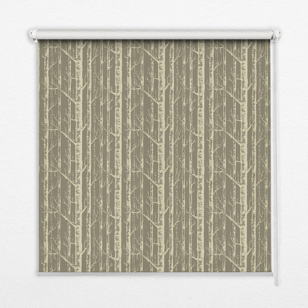 Roller blind for window Tree trunks