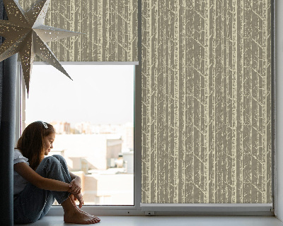 Roller blind for window Tree trunks