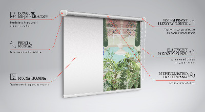 Roller blind for window Palace with a garden