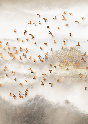 Roller blind for window A herd of birds