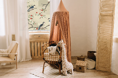 Roller blind for window Birds on a tree