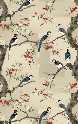 Roller blind for window Birds on a tree