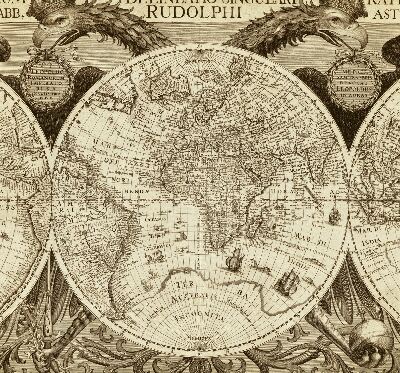 Roller blind Old map of the world