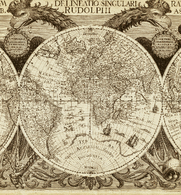 Roller blind Old map of the world