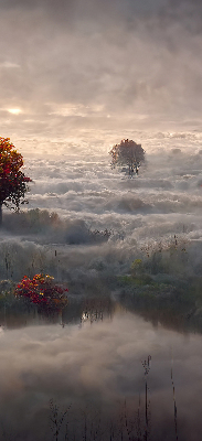 Roller blind for window Trees in the fog