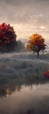 Roller blind for window Trees in the fog