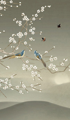 Kitchen roller blind Birds on the branch