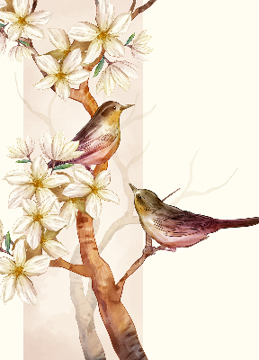 Daylight roller blind Birds on a tree with flowers